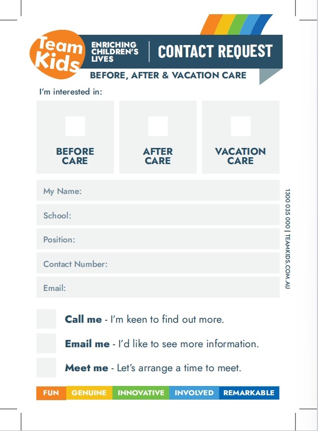 A5 Notepads TK Contact Request Forms - 200 sheets