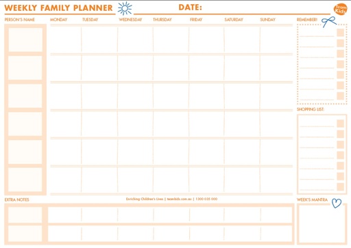 [TK-3838] Weekly Planners (A3) - Singles