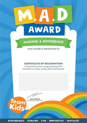 [TK-3443] MAD Awards Certificates A4 - Singles